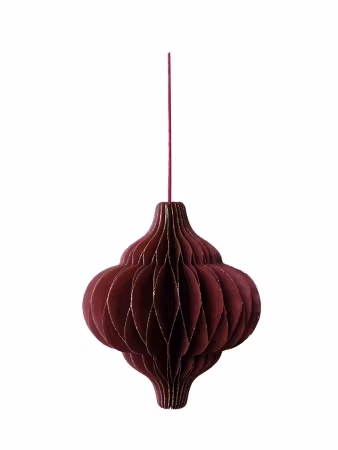 Julekule oriental burgunder i håndlaget resirkulert papir, 10,5cm