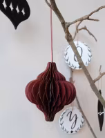 Julekule oriental burgunder i håndlaget resirkulert papir, 10,5cm