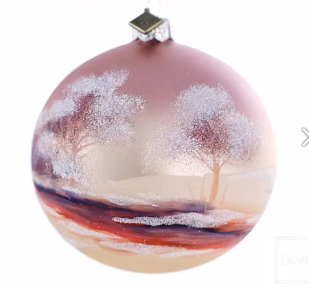 Dekket i snø, glasskule 10cm