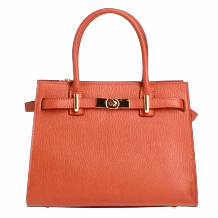 Gina oransje italiensk skinnveske, håndlaget i Firenze