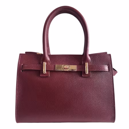 Gina vinfarget italiensk skinnveske, håndlaget i Firenze