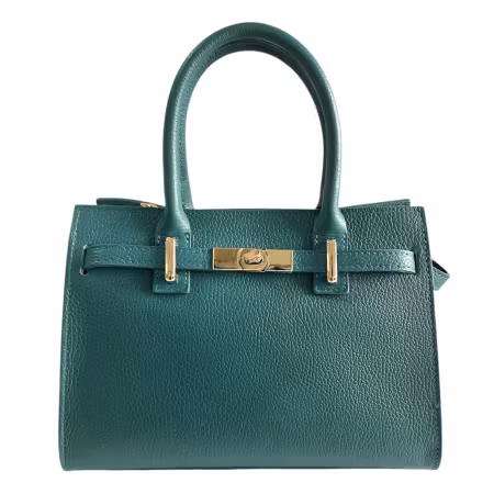 Gina petroleumsfarget italiensk skinnveske, håndlaget i Firenze