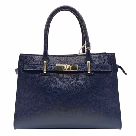 Gina blå italiensk skinnveske, håndlaget i Firenze