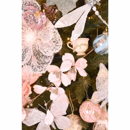 Dekandenter julekule i glass, 8 cm