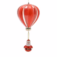 Nissen og ballongen julekule i glass, 19 cm lang