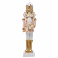 Nøtteknekker rosa, med pepperkake, 23 cm