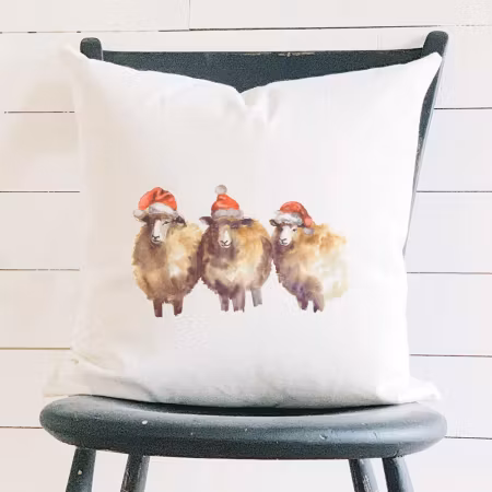 Julesauene putetrekk i kraftig bomullscanvas, 45x45cm