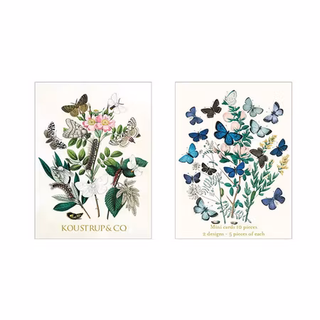 Nordiske sommerfugler 10 små kort med konvolutter