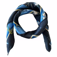 Silkeskjerf Blue Flower Garden 50x50cm