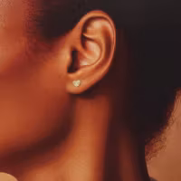 Hjerte håndlagde øredobber gullfarget i sterling sølv