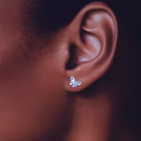 Sommerfugl håndlagde øredobber i sterling sølv