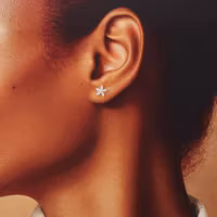 Krystallblomsten håndlagde øredobber i sterling sølv