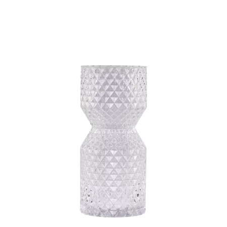 Vase diamantmønster i gjennomsiktig glass