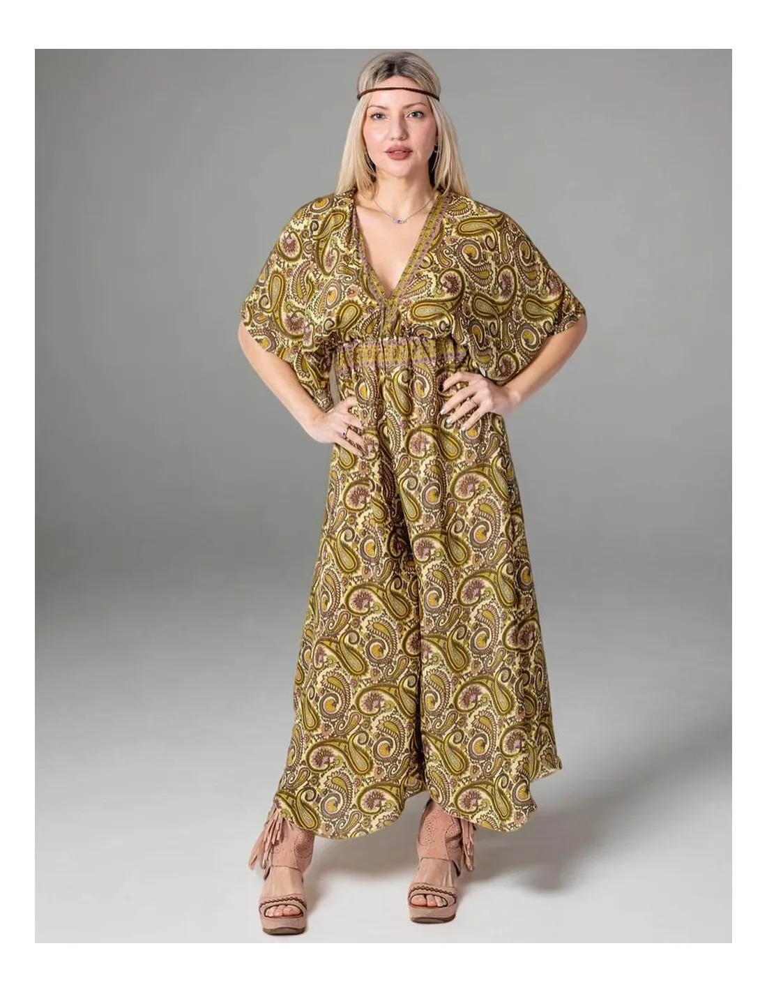 Jumpsuit grønn i silke