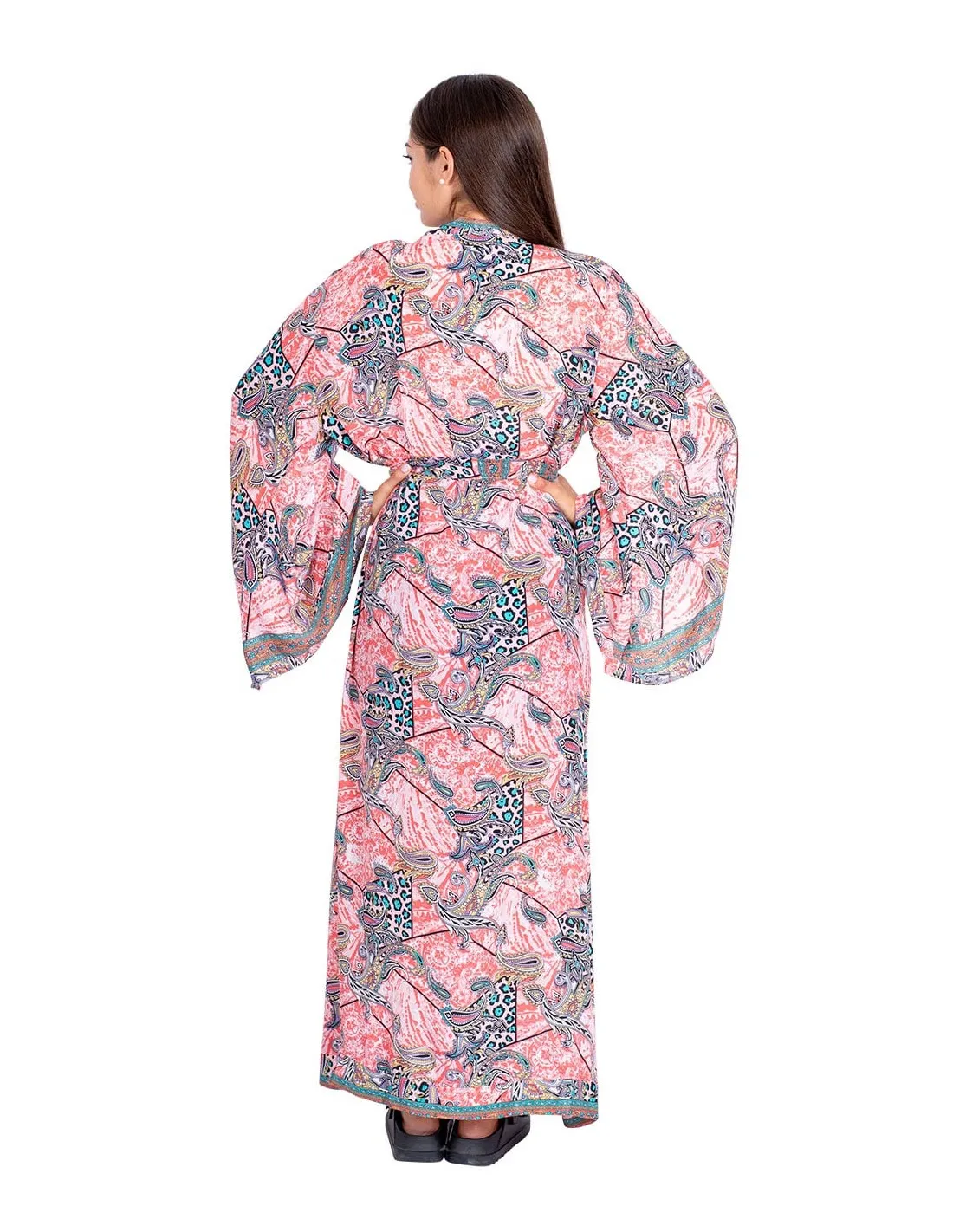Kimono rosa i silke