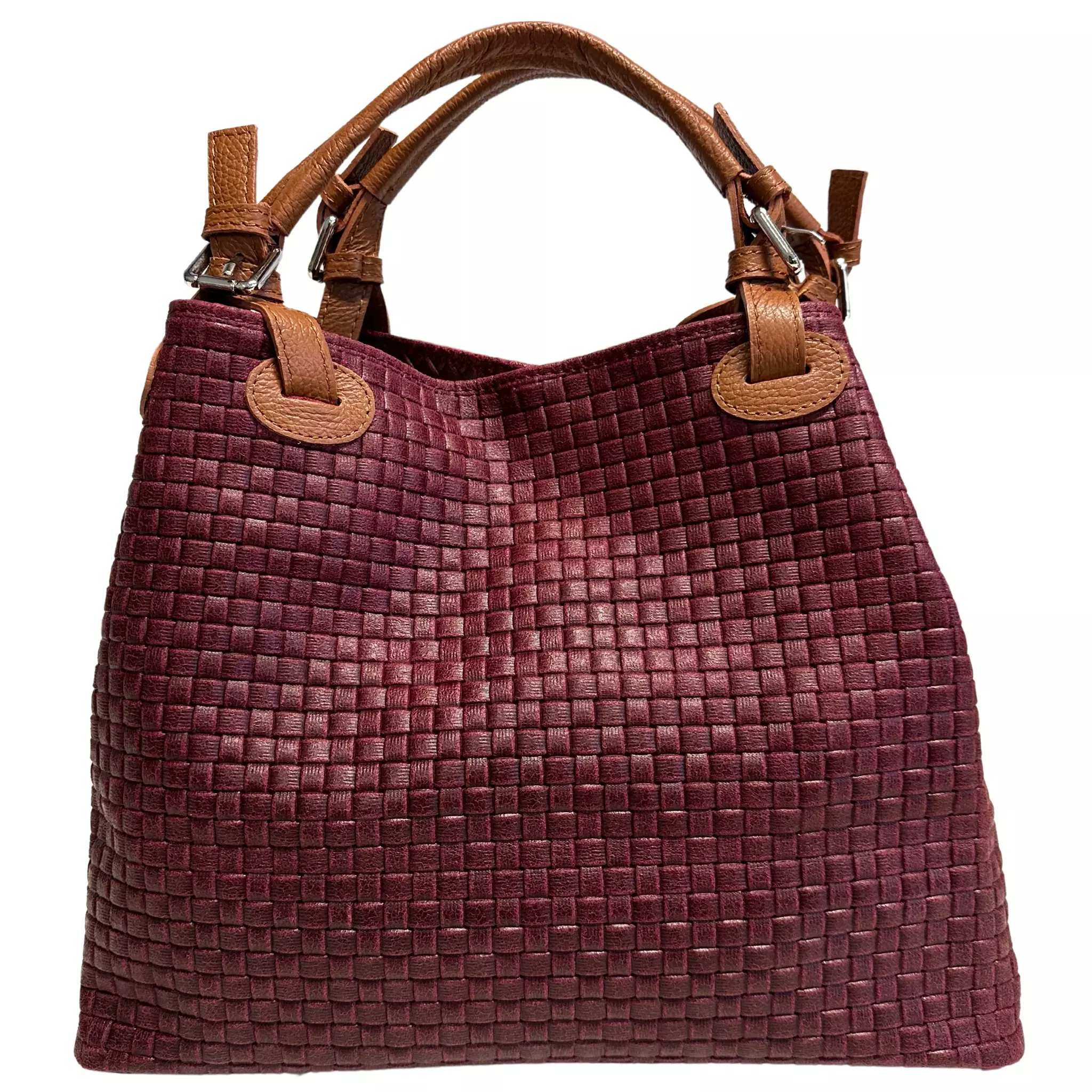 Lorena bordeaux Italiensk skinnveske, håndlaget i Firenze