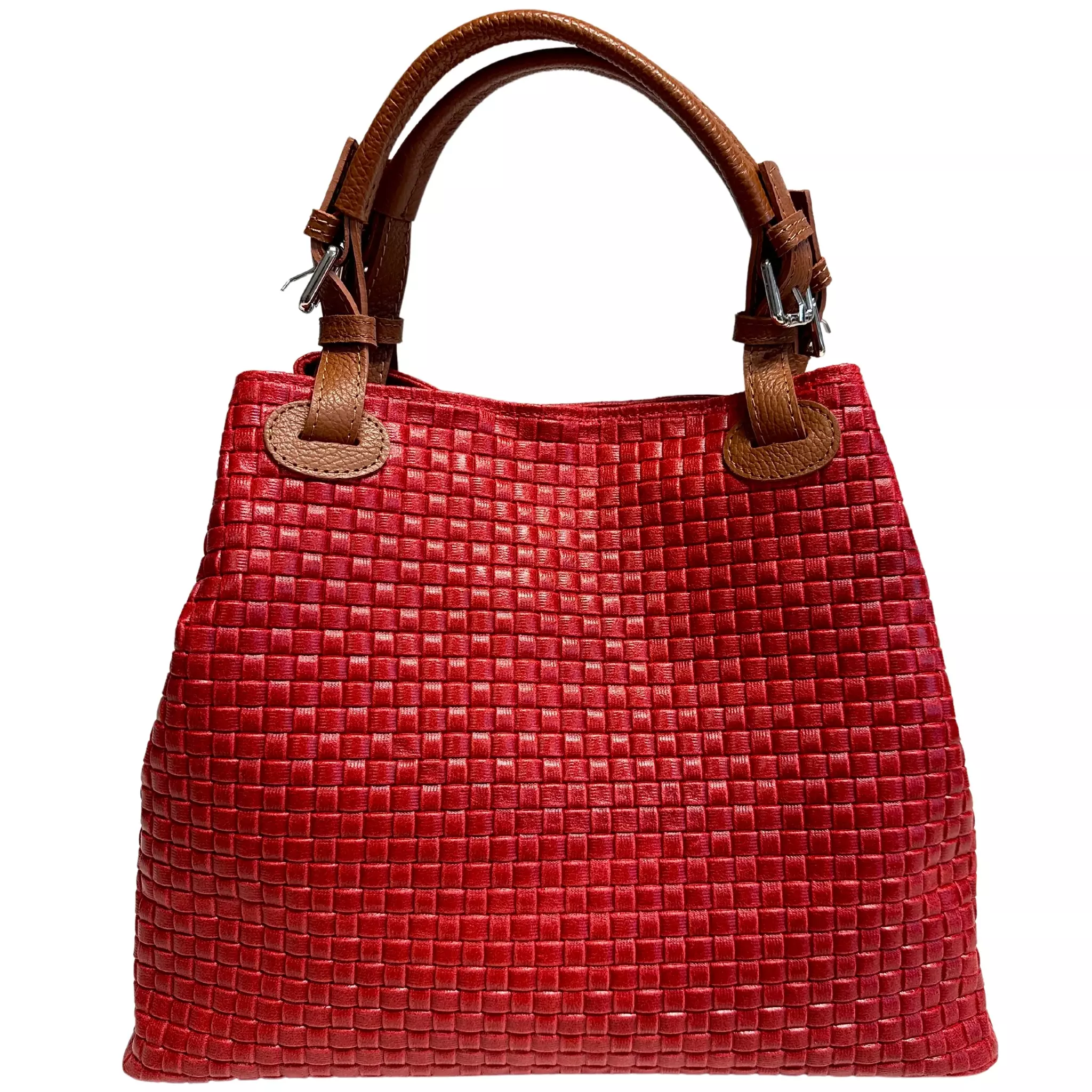 Lorena rød Italiensk skinnveske, håndlaget i Firenze