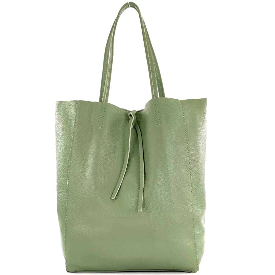 NYHET! Isabella dus grønn Italiensk shopper-skinnveske, håndlaget i Firenze