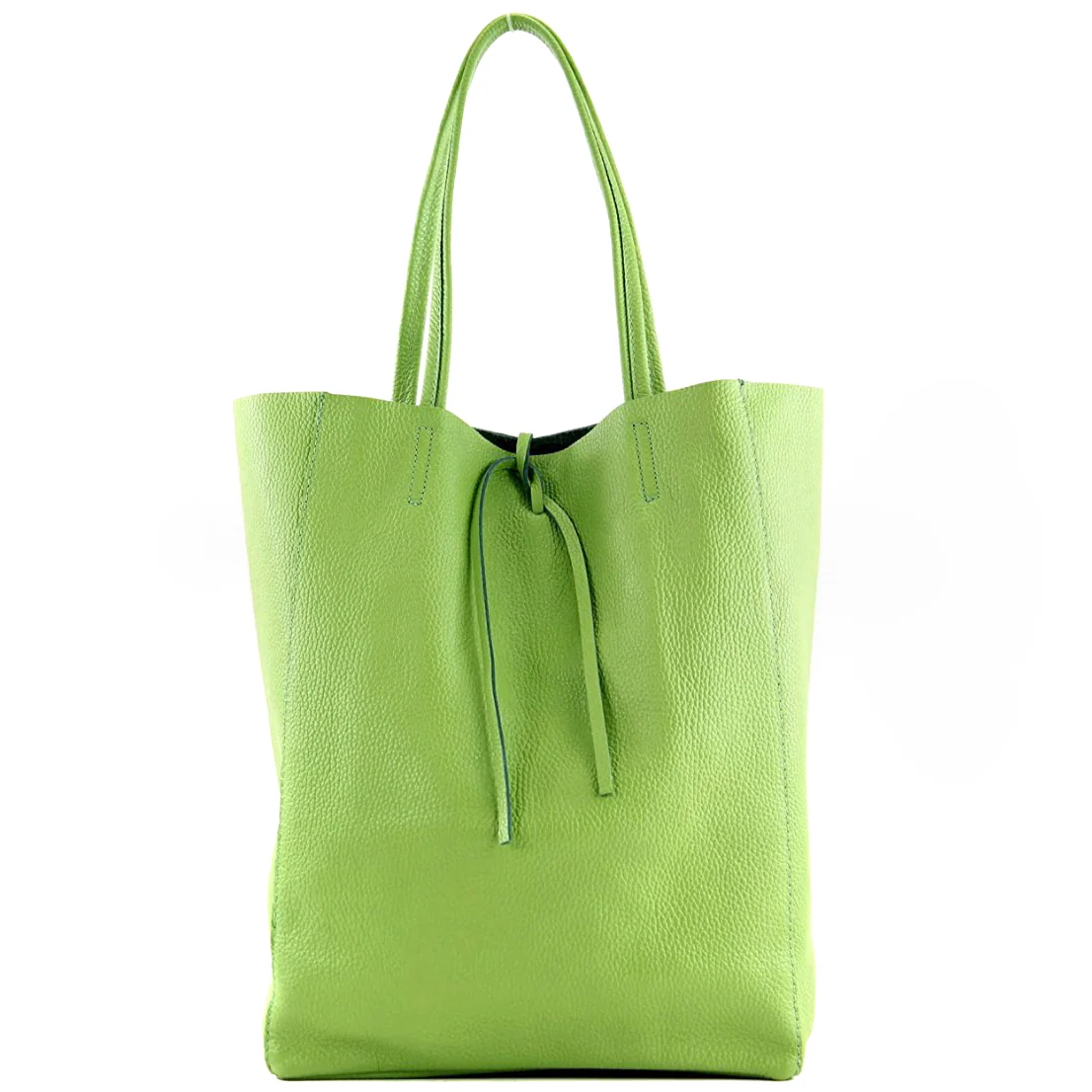 NYHET! Isabella vårgrønn Italiensk shopper-skinnveske, håndlaget i Firenze