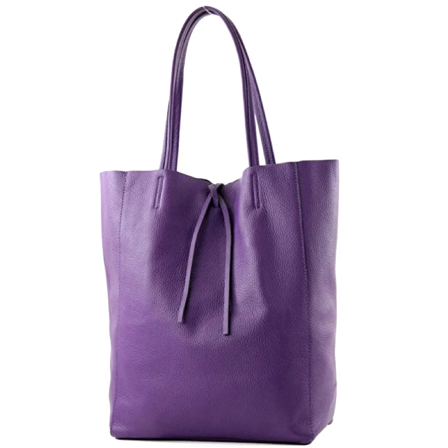 NYHET! Isabella lilla Italiensk shopper-skinnveske, håndlaget i Firenze