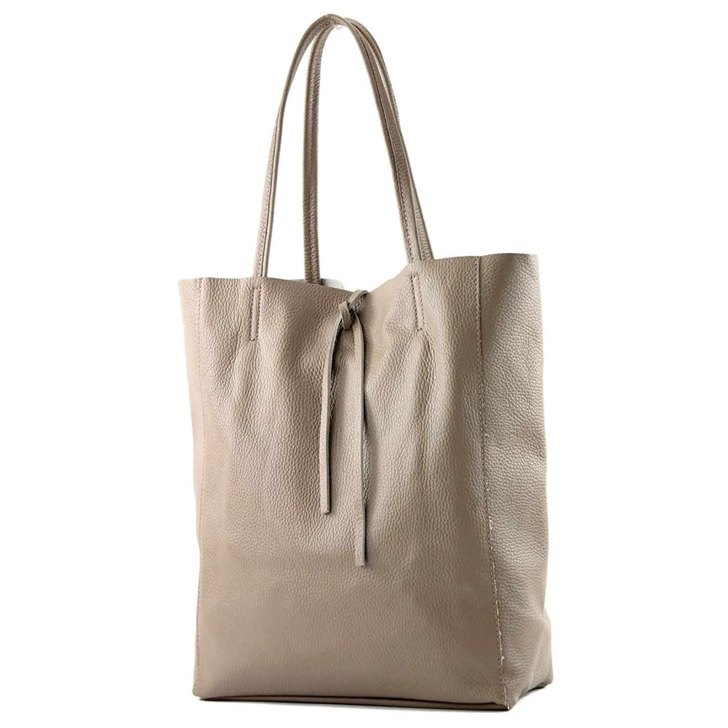 NYHET! Isabella taupe Italiensk shopper-skinnveske, håndlaget i Firenze