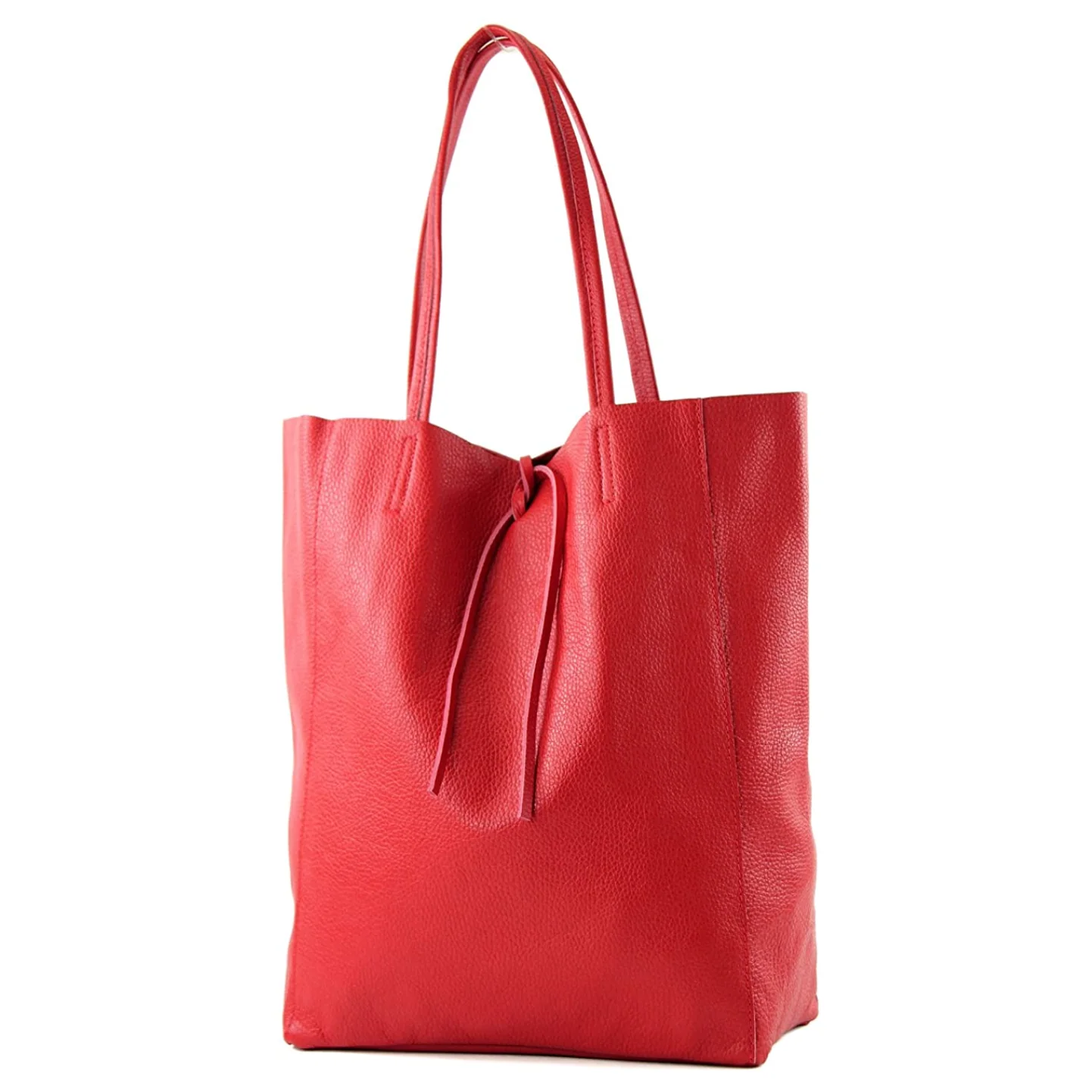 NYHET! Isabella rød Italiensk shopper-skinnveske, håndlaget i Firenze