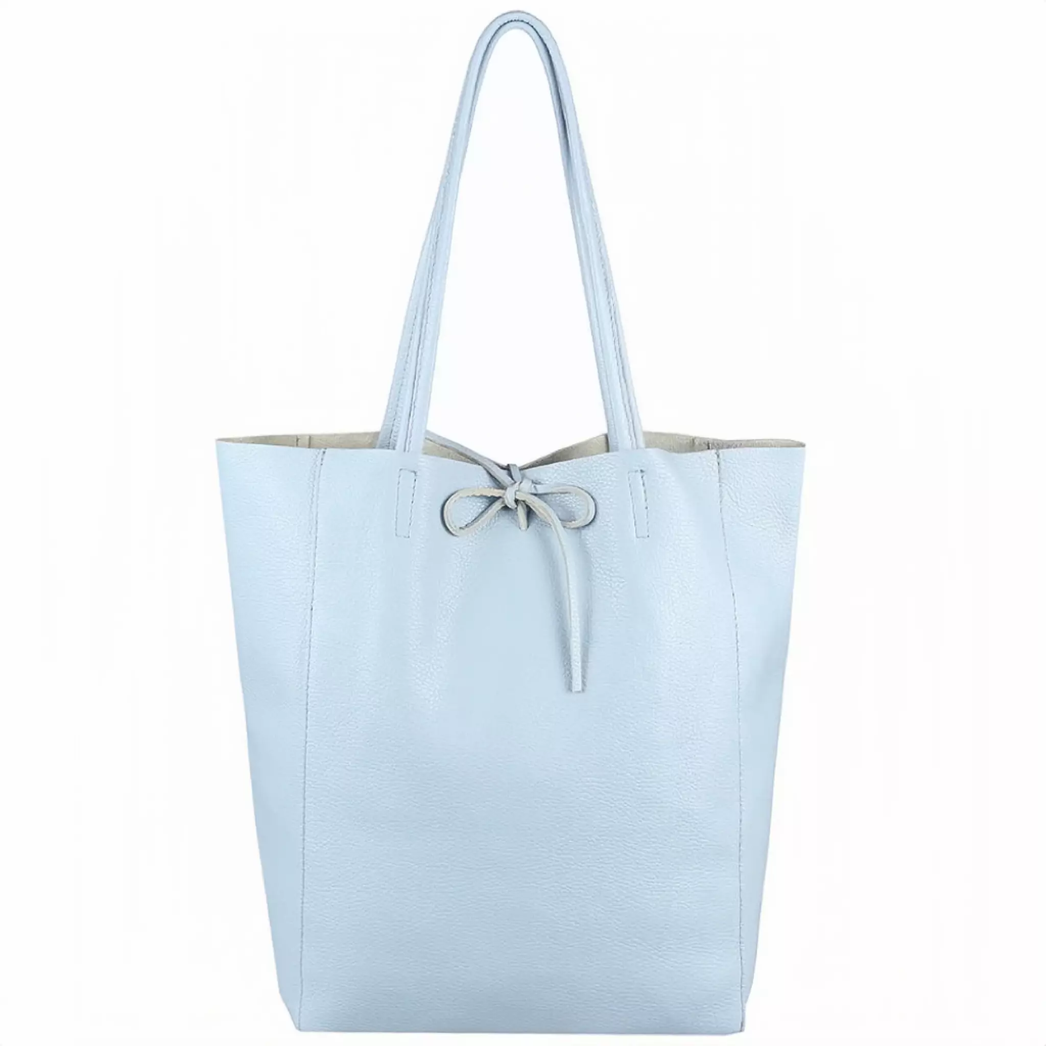 NYHET! Isabella lyseblå Italiensk shopper-skinnveske, håndlaget i Firenze