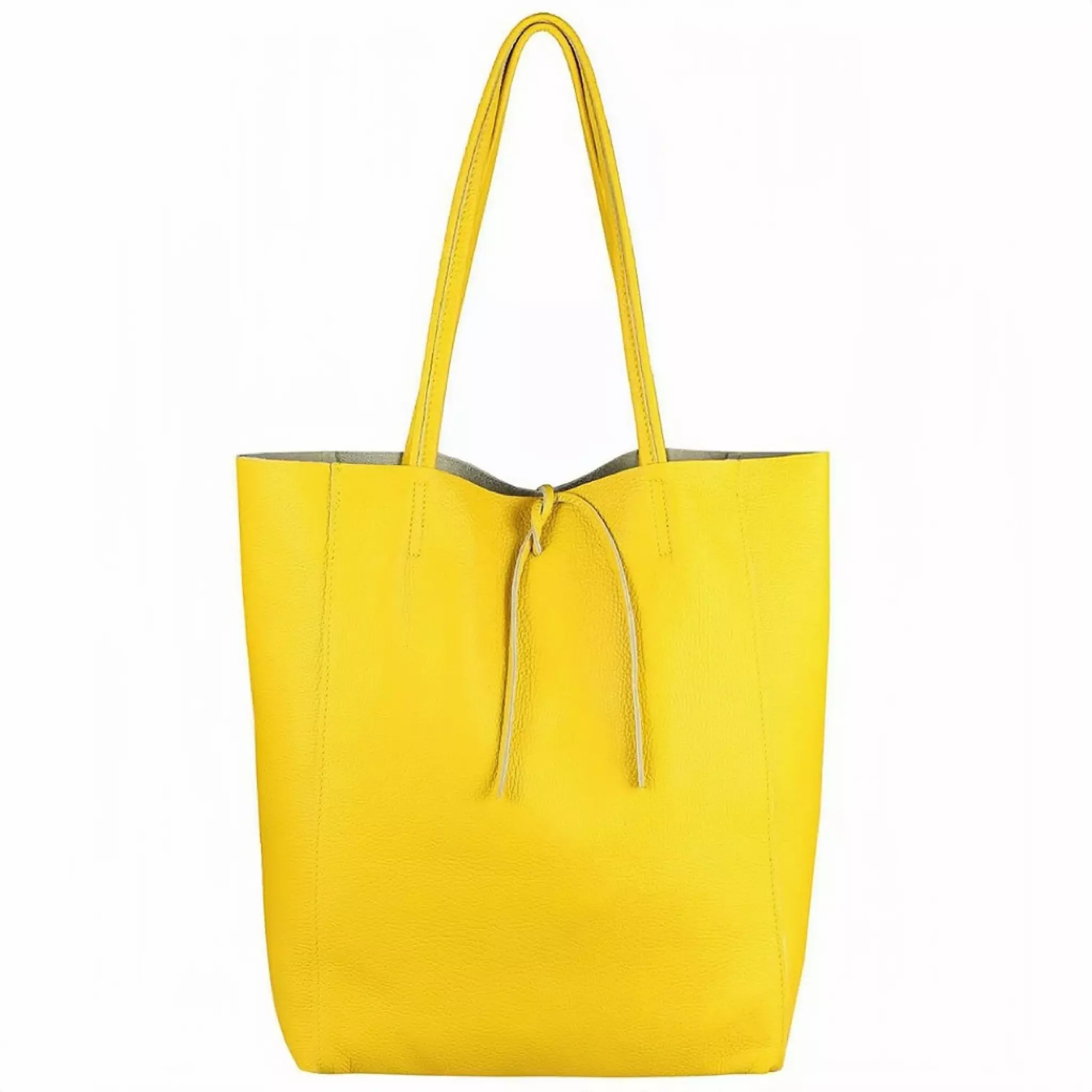 NYHET! Isabella gul Italiensk shopper-skinnveske, håndlaget i Firenze