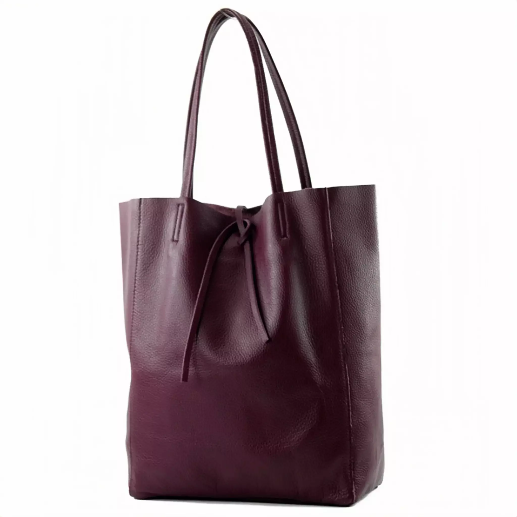 NYHET! Isabella bordeaux Italiensk shopper-skinnveske, håndlaget i Firenze