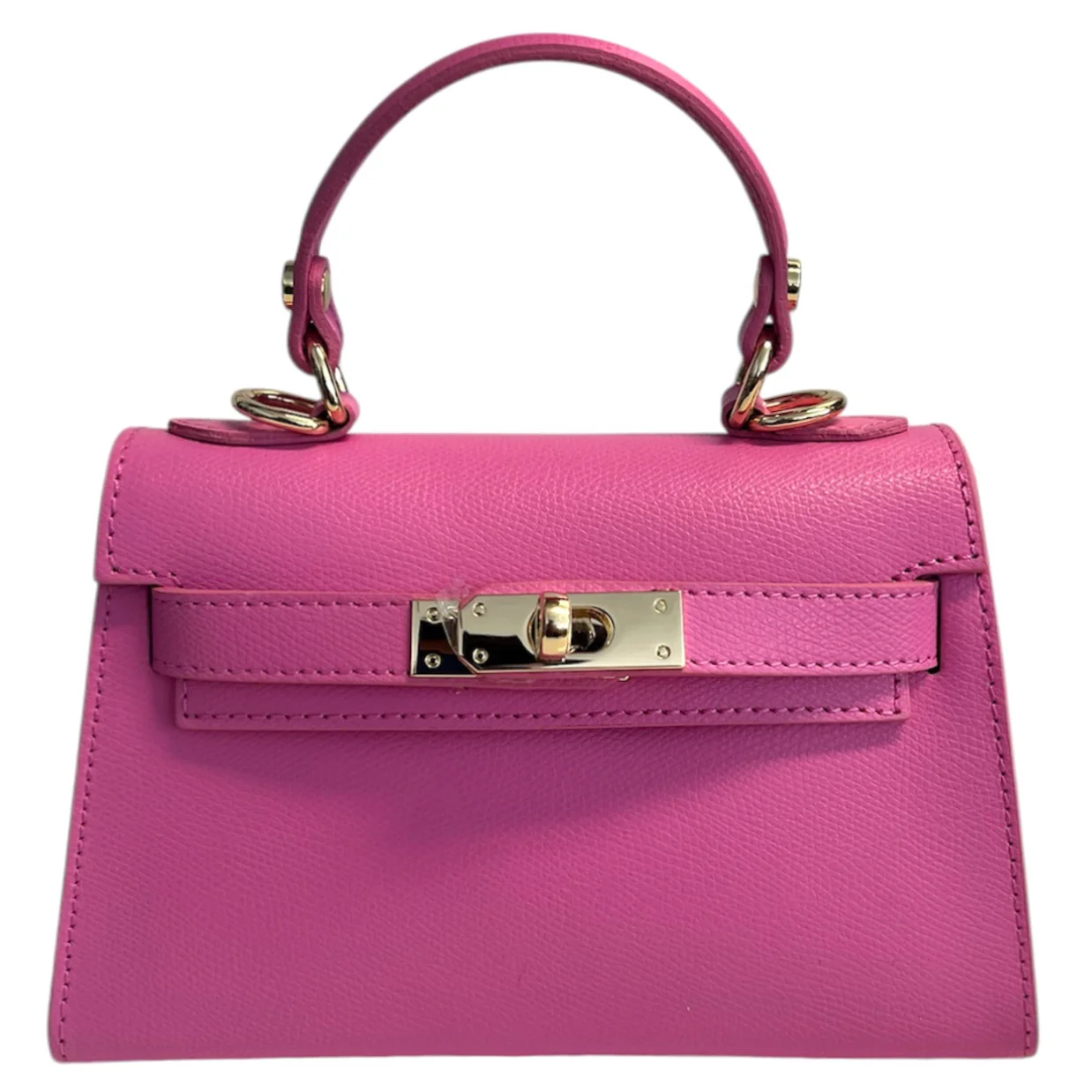 Alessandra knallrosa Italiensk Saffiano-skinnveske, håndlaget i Firenze