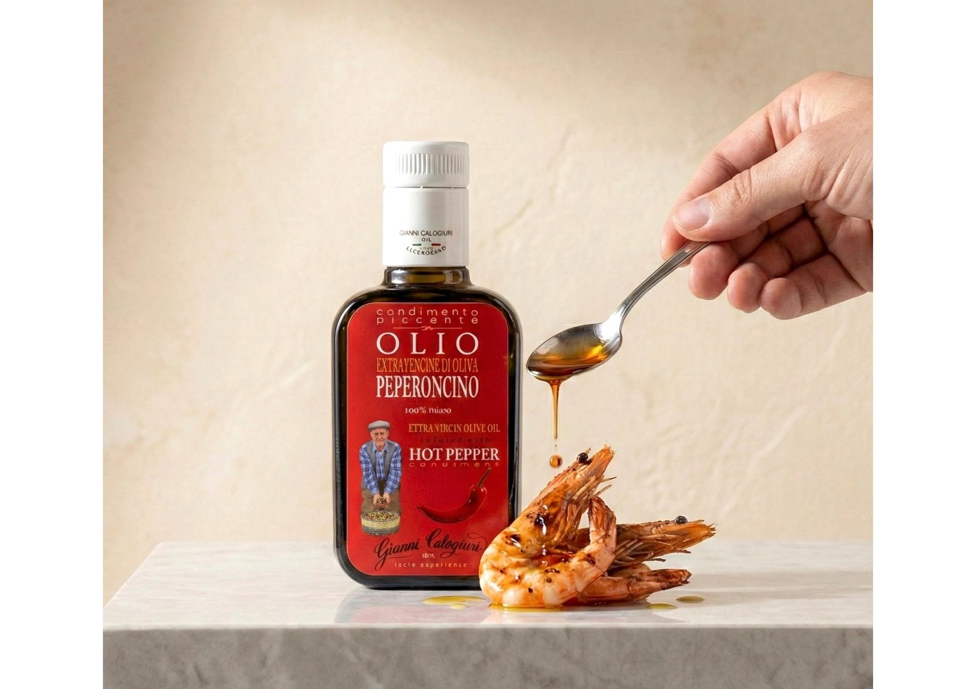 Ekstra Virgin Olivenolje m/chili fra Gianni Calogiuri, 250ml