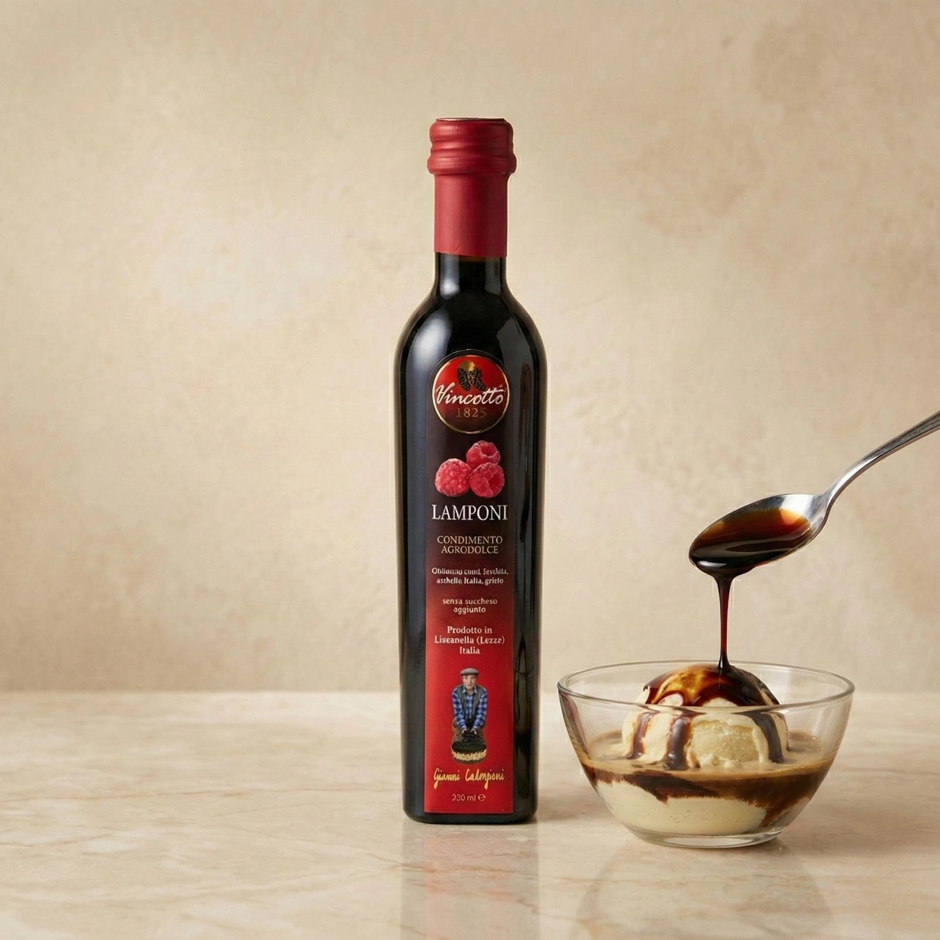 Balsamico med bringebær fra Gianni Calogiuri, 250ml