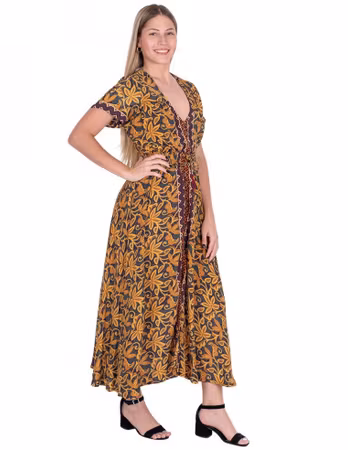 Kjole lang med knapper