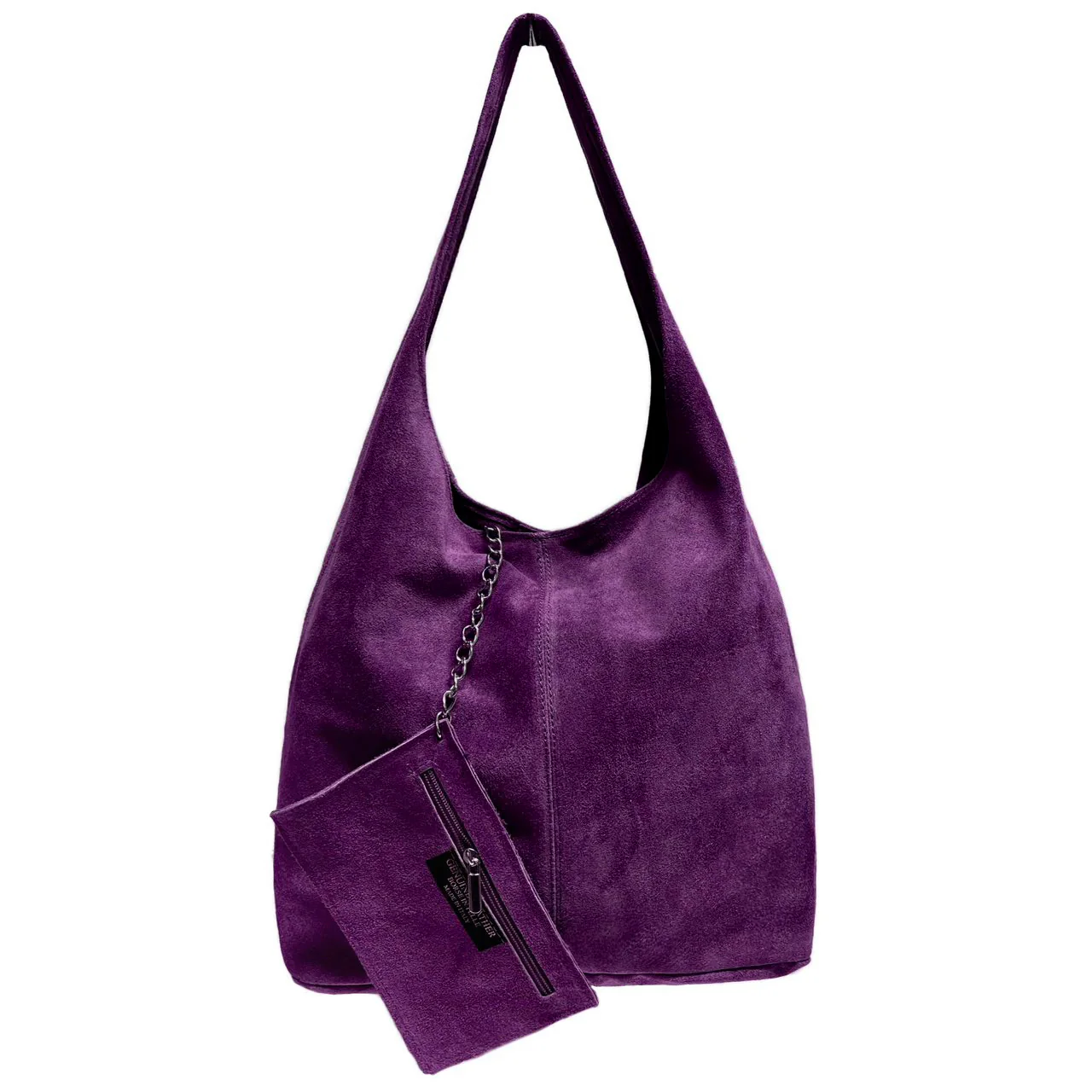 Donata mørk lilla shopper i semsket skinn fra Firenze