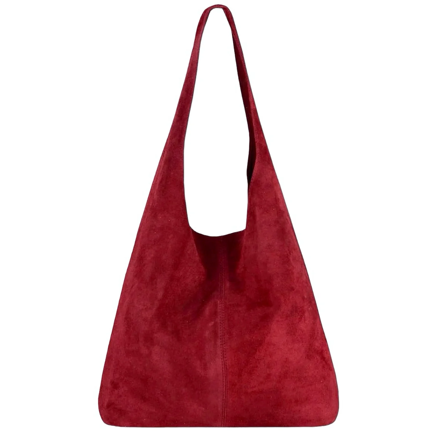 Donata mørkerød shopper i semsket skinn fra Firenze