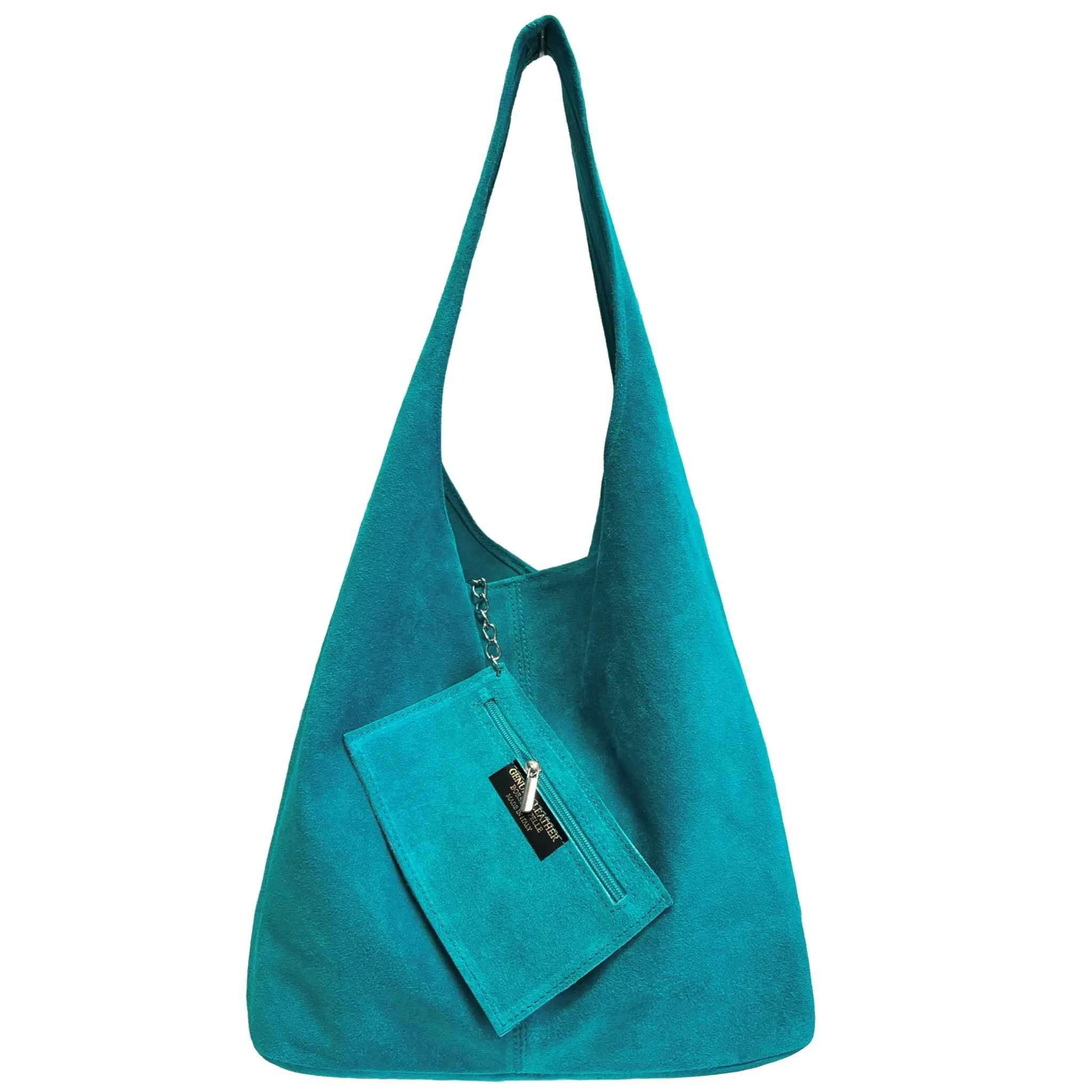 Donata turkis shopper i semsket skinn fra Firenze