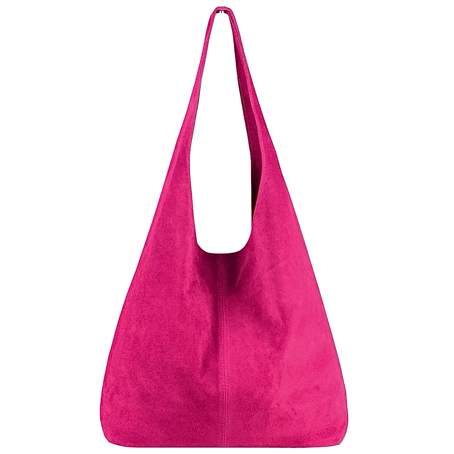 Donata fuchsia shopper i semsket skinn fra Firenze