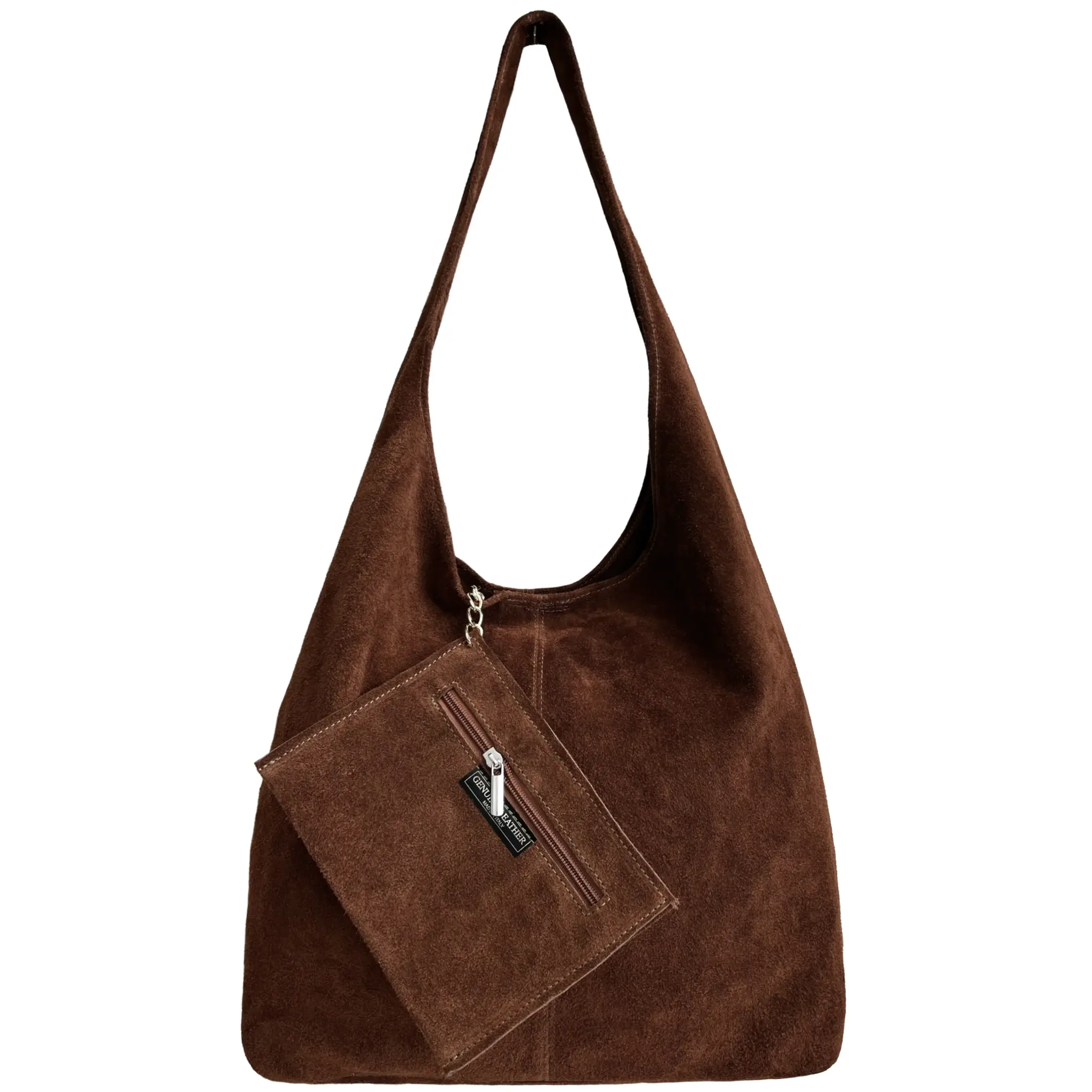 Donata marrone shopper i semsket skinn fra Firenze