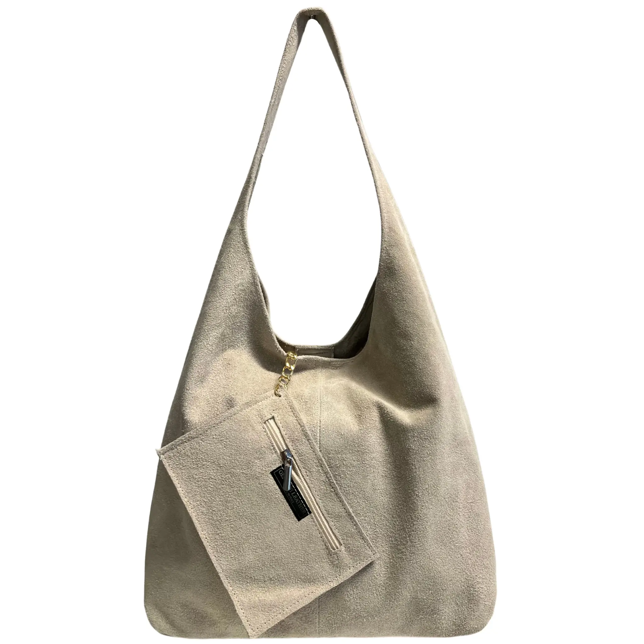 Donata beige shopper i semsket skinn fra Firenze