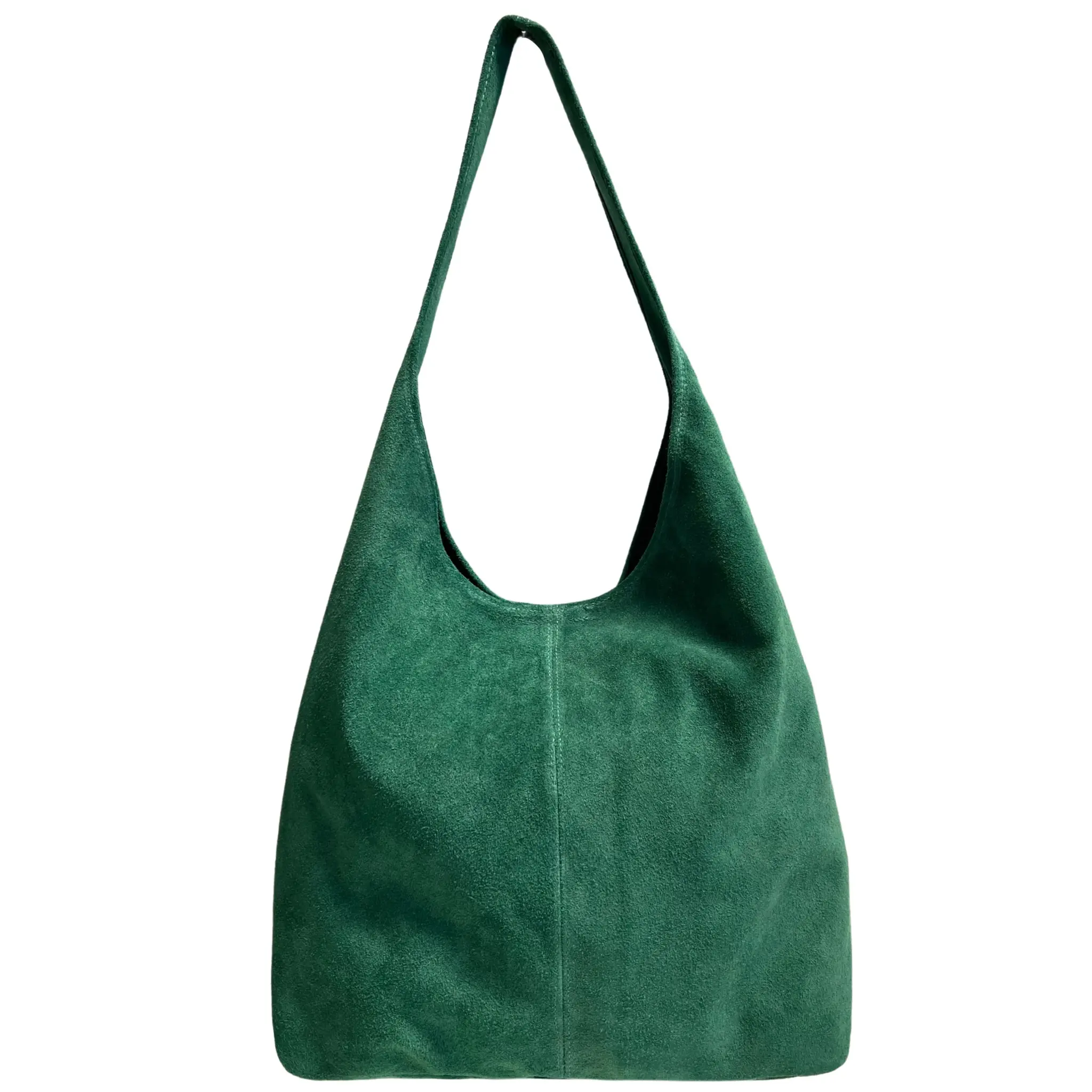 Donata påfuglgrønn shopper i semsket skinn fra Firenze
