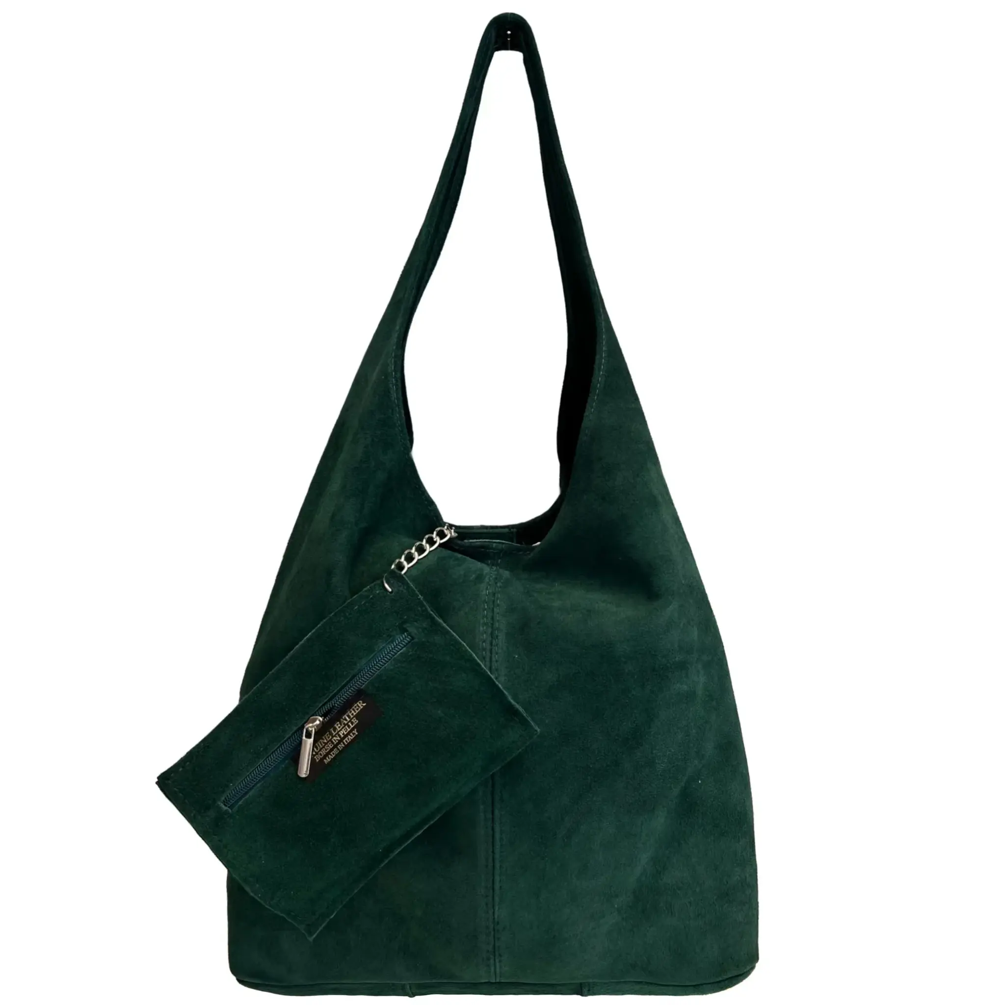 Donata petroleum shopper i semsket skinn fra Firenze