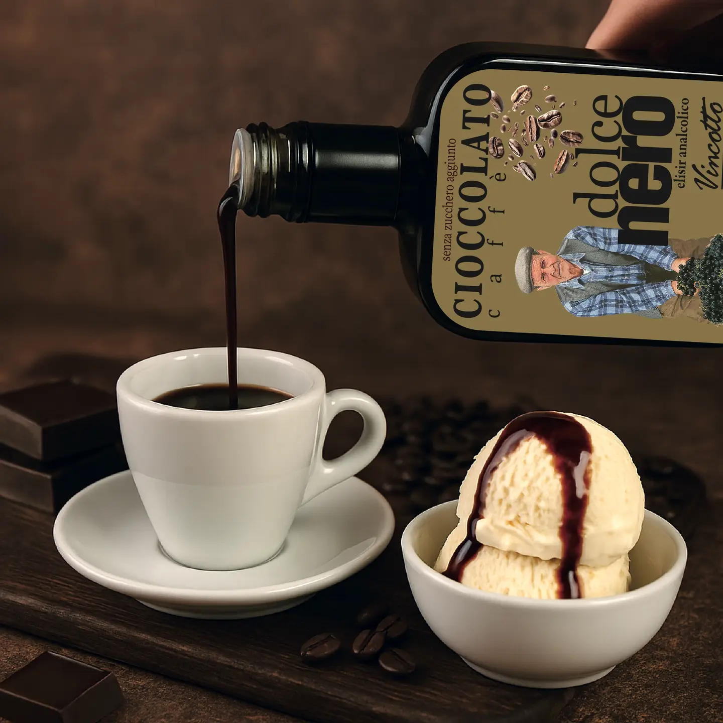 Sjokolade og kaffevincotto - sjokoladesaus for voksne