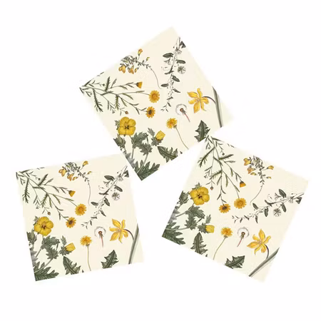Flora Danica Yellow servietter 16,5x16,5cm