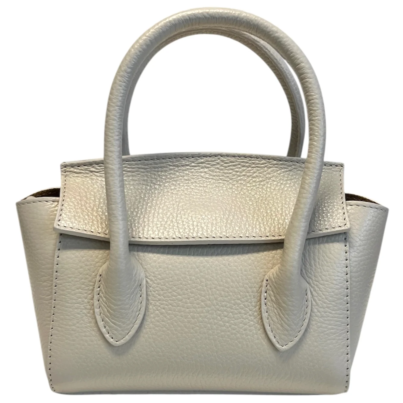 Valentina beige Italiensk skinnveske