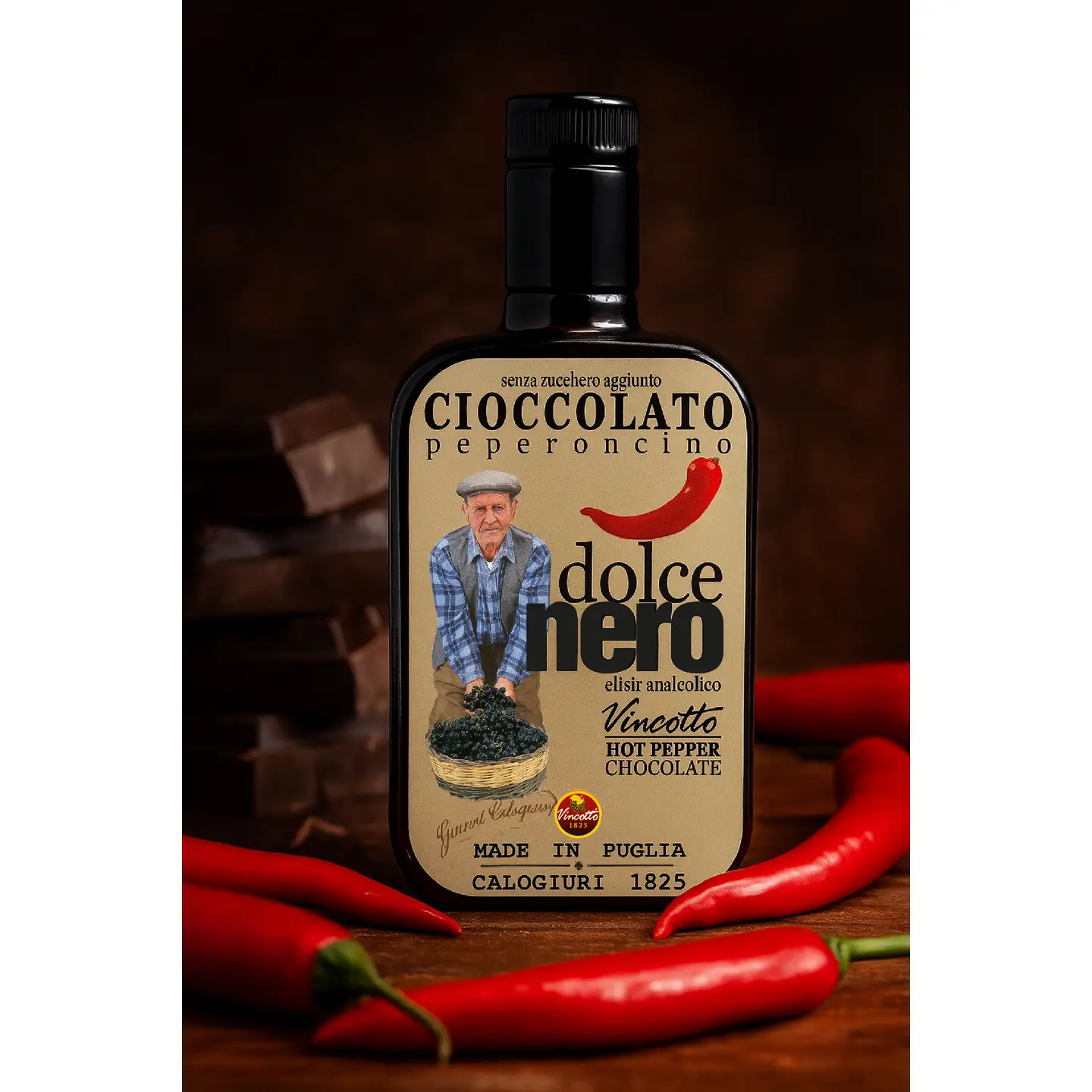 Sjokolade og chili Vincotto - sjokoladesaus for voksne