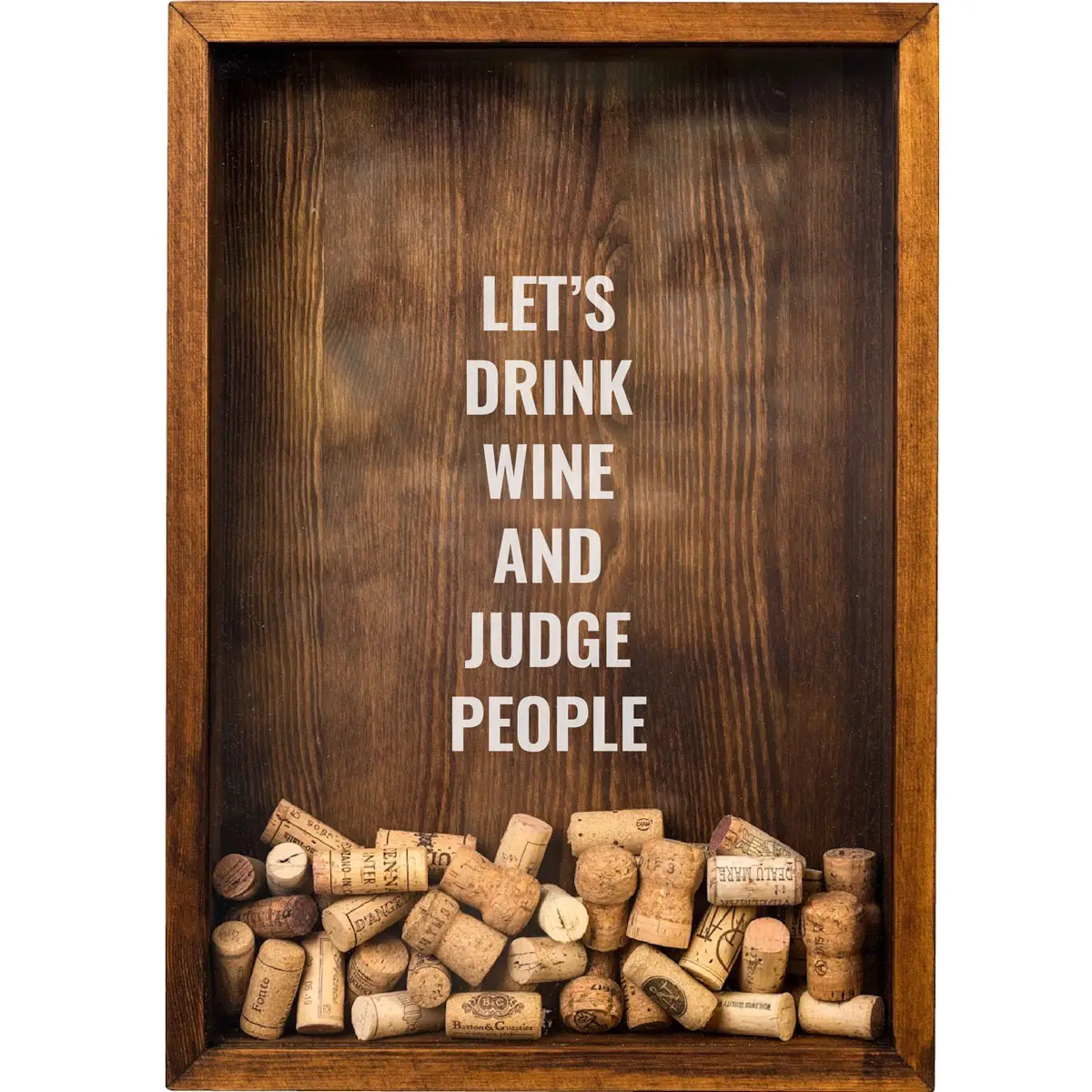 The Corkbox, Let´s drink wine kork-ramme i valnøttfarge