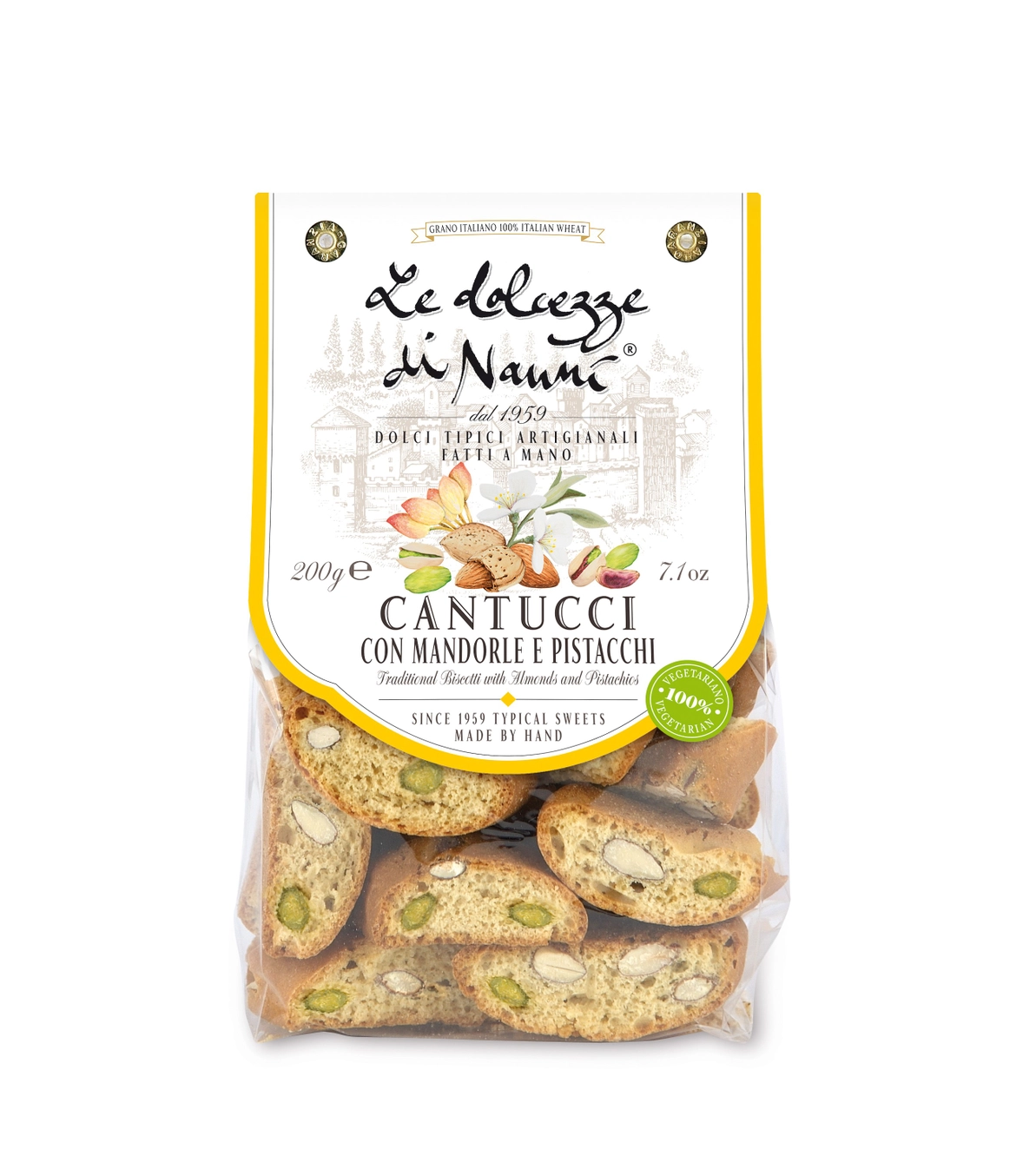 Cantucci mini med pistasj & mandel, håndlaget i Italia