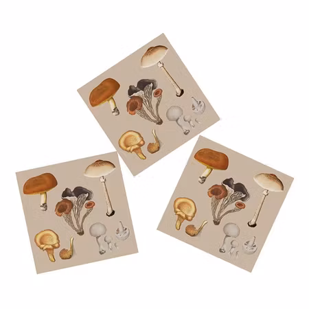 Sopp Beige servietter 16,5x16,5cm
