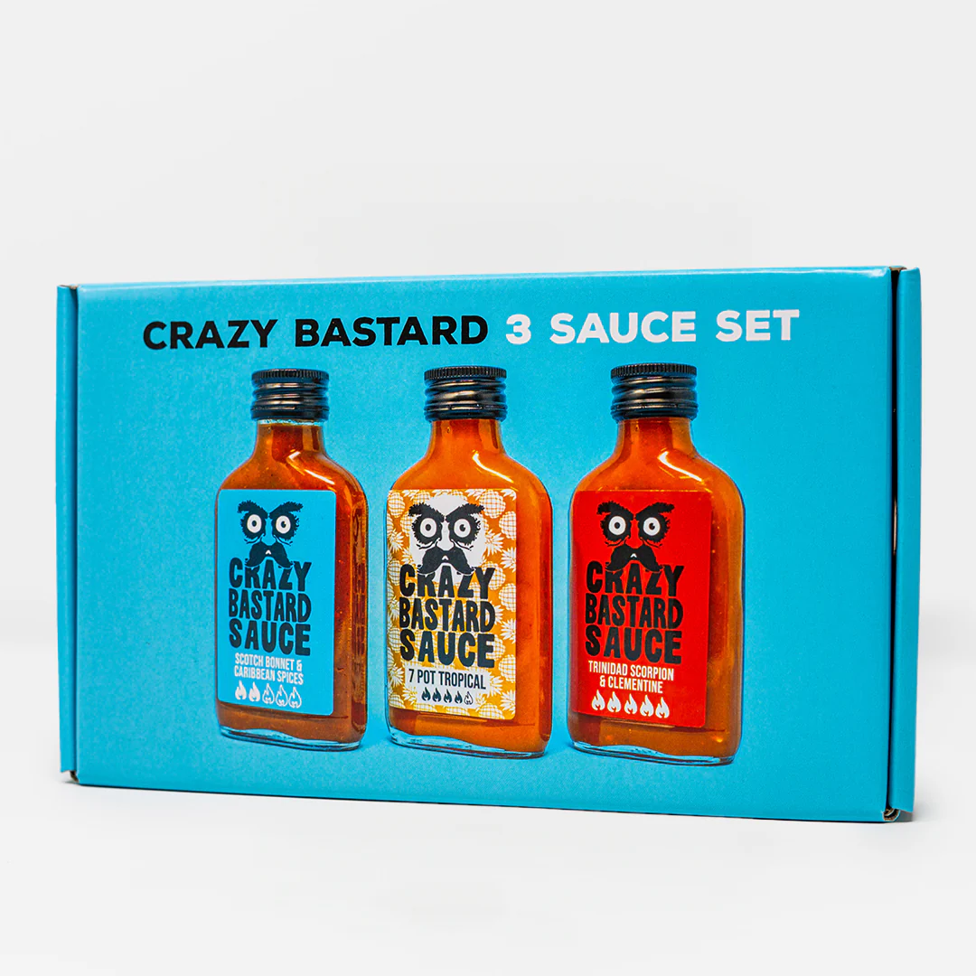 Crazy bastard Caribbean hot chilisaus 3-pack