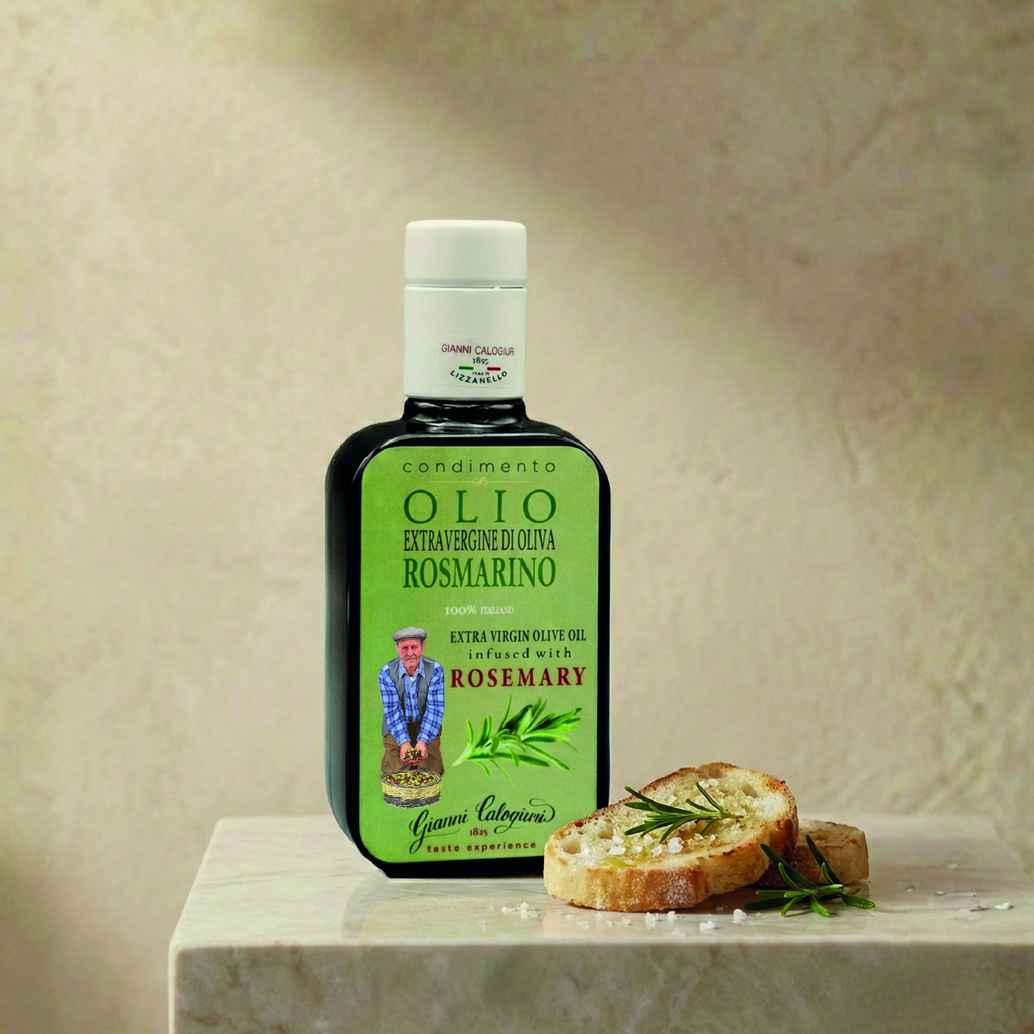 Ekstra Virgin Olivenolje m/rosmarin fra Gianni Calogiuri, 250ml